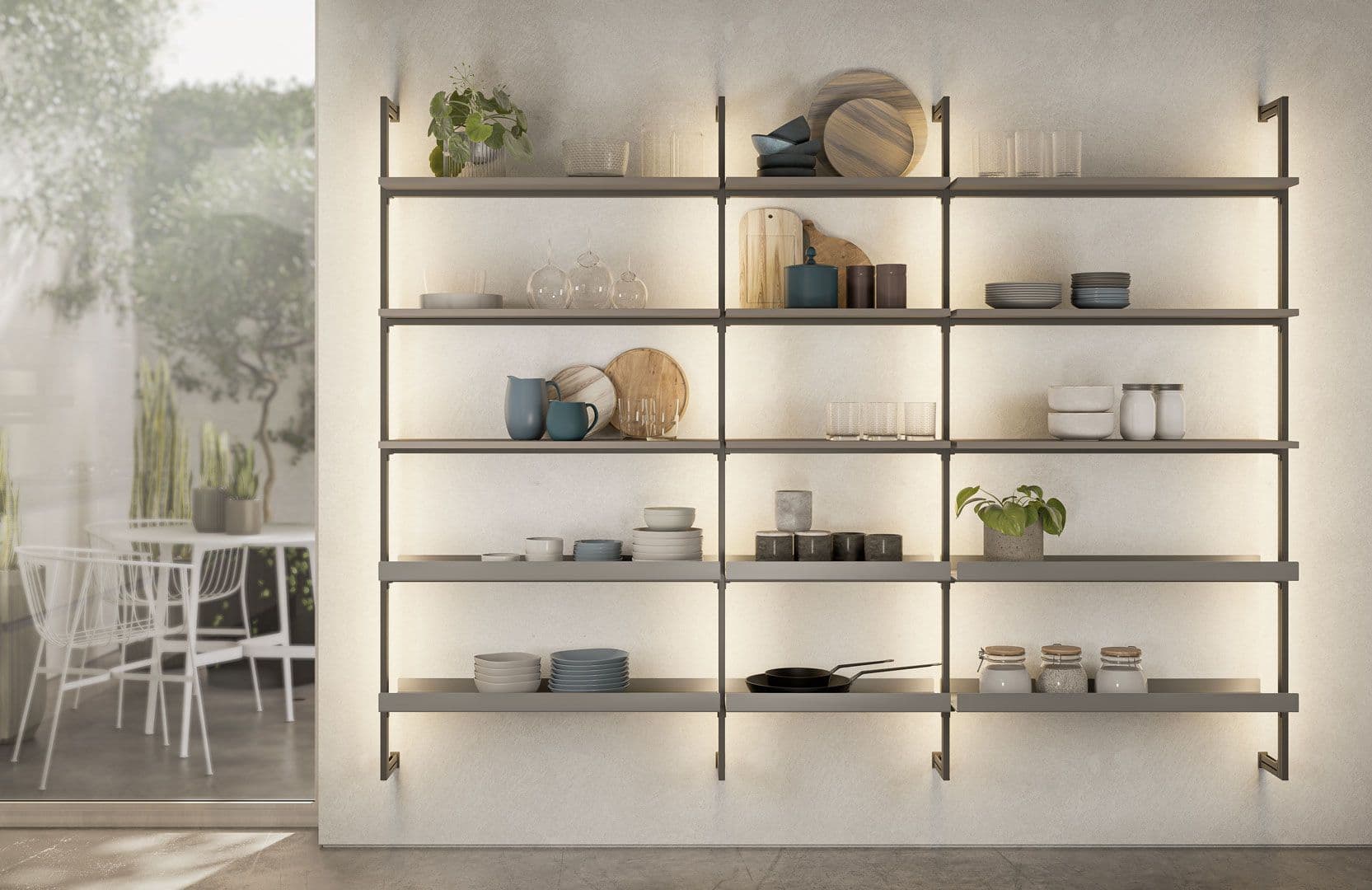 Modular metal bookcases kitchen main image