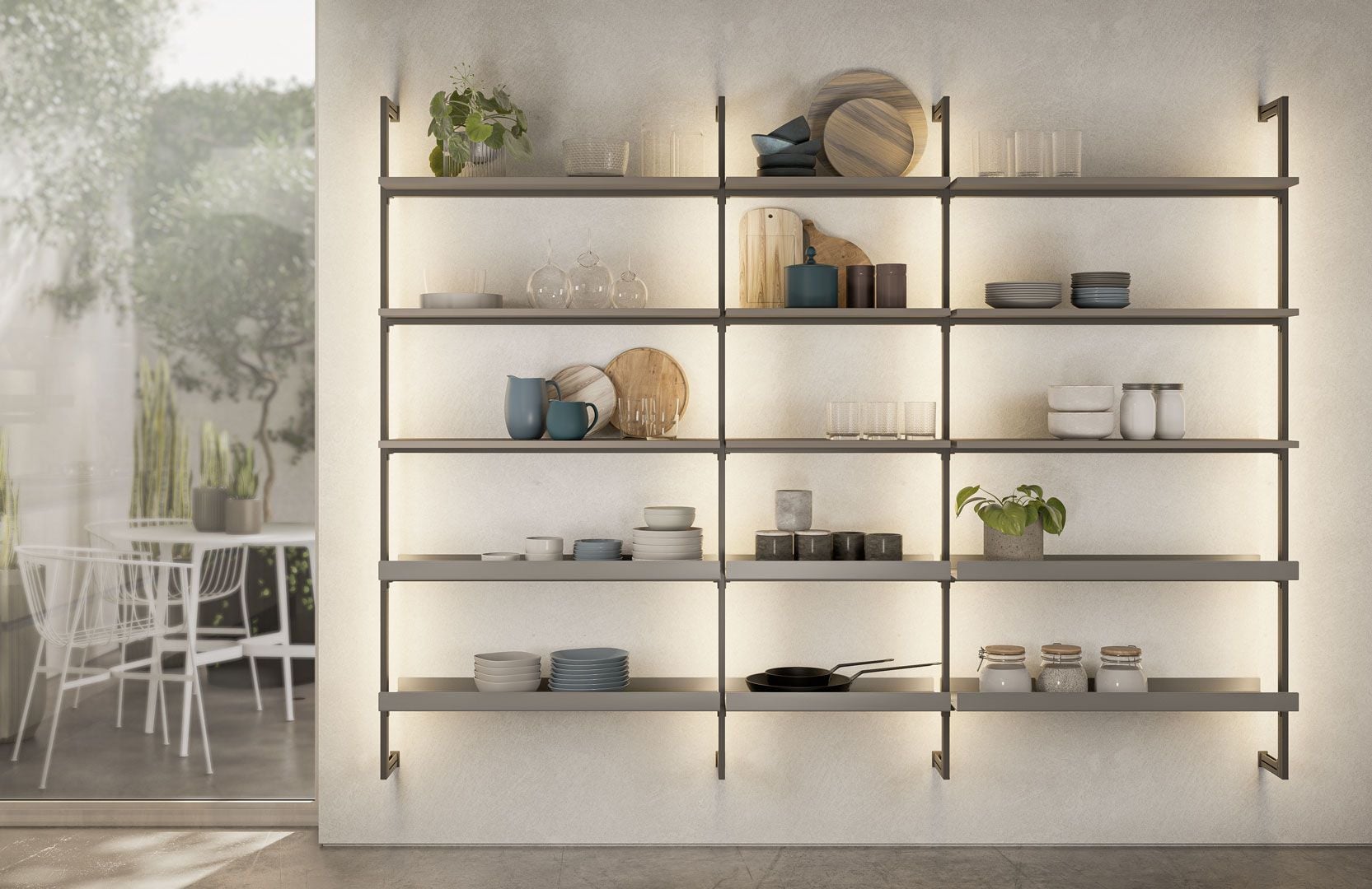 Modular metal bookcases kitchen main image